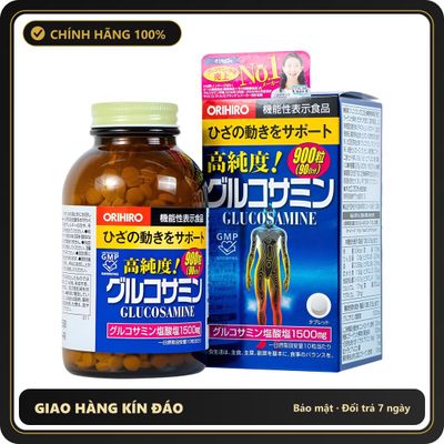 (Che Tên) Viên uống Glucosamine Nhật Bản Orihiro 1500mg 900 viên - Hỗ trợ xương khớp, cải thiện sức khỏe khớp cho người cao tuổi và vận động viên Cao Cấp Bảo Đảm