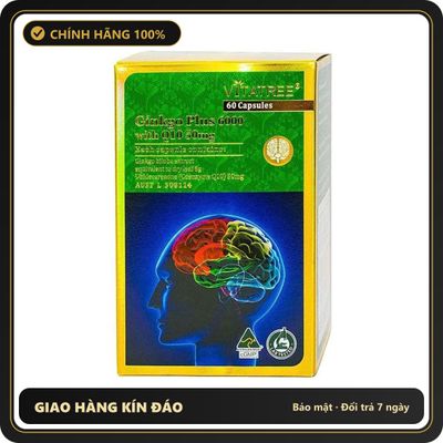 (Che Tên) Vitatree Ginkgo Plus 6000 With Q10 50mg giúp tăng cường lưu thông máu - Hàng Mới Về