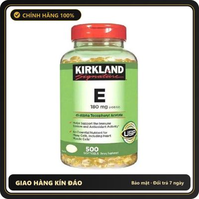 (Che Tên) Viên uống Vitamin E Vàng 400 IU Kirkland chính hãng Mỹ giúp đẹp da Giao Nhanh Toàn Quốc