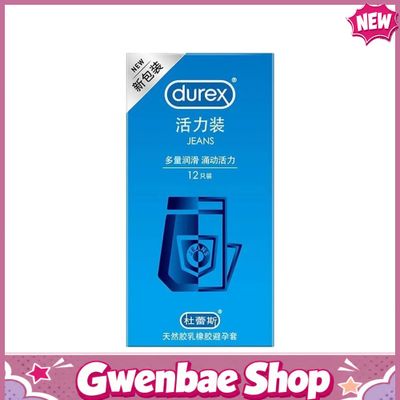 Bao cao su Durex Jeans - Siêu mỏng, nhiều gel tạo trơn - Hộp 12 cái - Gwen Shop Chính Hãng