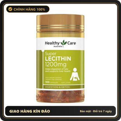 (Che Tên) Viên uống mầm đậu nành Healthy Care Super Lecithin 1200mg của Úc cân bằng nội tiết tố, 100 viên Chuẩn Auth