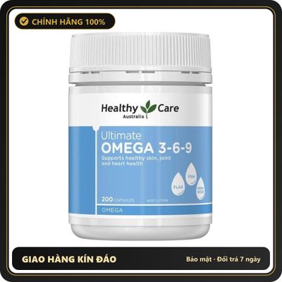 (Che Tên) Viên uống dầu cá hỗ trợ tim mạch, huyết áp Healthy care omega 3 6 9 Úc Chuẩn Auth