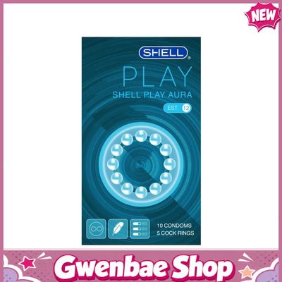 Bao cao su Shell Play Aura 6 tính năng - Hộp 10 cái + 5 vòng đeo kéo dài thời gian - Gwen Shop Chính Hãng