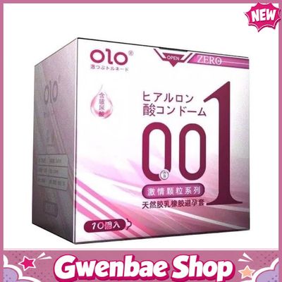 Bao cao su OLO 0.01 Zero Hồng - Siêu mỏng, có hạt, nhiều gel tạo trơn - Hộp 10 cái - Gwen Shop Chính Hãng