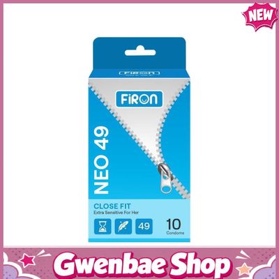 Bao cao su Firon Neo 49 - Size 49mm, siêu mỏng, kéo dài thời gian - Hộp 10 cái - Gwen Shop Chính Hãng