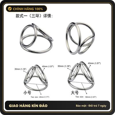 Đồ chơi người lớn Sale Vòng Đeo Dương Vật 3 trong 1, inox cao cấp, che tên sản phẩm bảo mật kín đáo