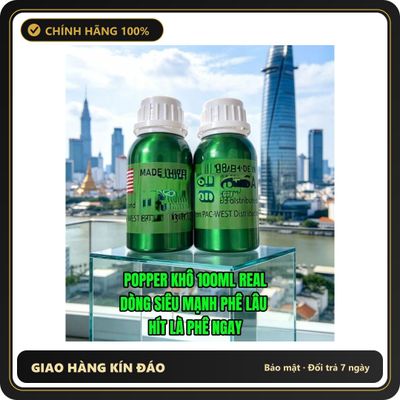 Chai hít tăng khoái cảm Popper PAC-WEST 100ml Hàng Chính Hãng USA Real Popper Khô 100ml, Dòng Cao Cấp Cực Mạnh, Sale Giá Sốc