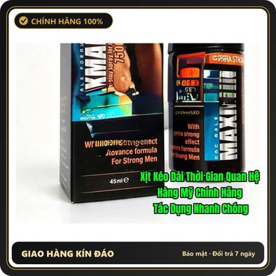 Chai xịt kéo dài thời gian nam KMAX Xịt là cứng ngay, hàng mỹ chính hãng, cực mạnh,tác dụng nhanh chóng, cam kết hiệu quả