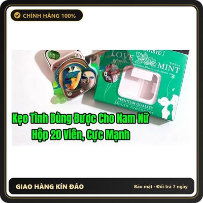 Viên uống hỗ trợ sinh lý nam PEENTUM Hàng Chính Hãng Kẹo Tình Yêu, Hộp 20 viên, Giúp Hỗ Trợ Kích Thích Hưng Phấn, Mang Lại Cảm Giác Sản Khoái Mát Lạnh