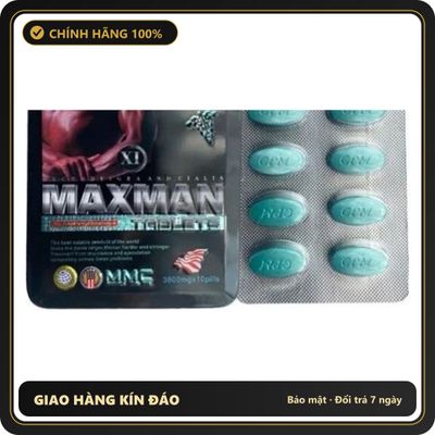Viên uống hỗ trợ sinh lý nam MAXMAN Hàng Chính Hãng Mỹ Viên uống tăng cường sinh lý cho nam giới, giúp cương cứng, kéo dài thời gian quan hệ, ko tác d