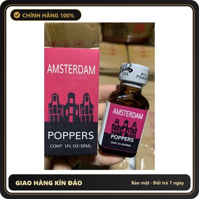 Chai hít tăng khoái cảm Popper AMSTERDAM 30ml Popper 30ml USA, Ko Nhức Đầu, Ko Bỏng Mũi, che tên sản phẩm bảo mật kín đáo