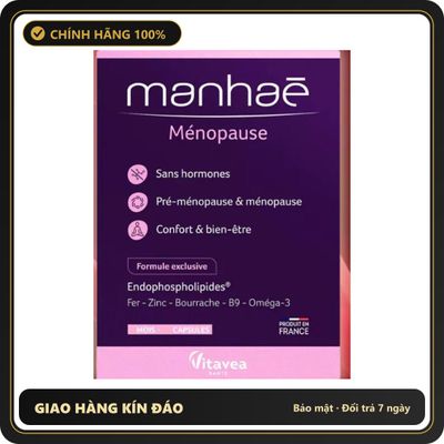 (Che Tên) Manhaé Ménopause ( Hộp 90 viên ) Nội Tiết Tố Nữ Cải Thiện Kinh Nguyệt, Làm Chậm Lão Hóa> EMELIA SHOP Hỗ Trợ 24/7