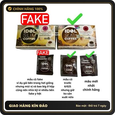 (Che Tên) [LẺ 1 GÓI] Cà Phê Hoà Tan Idol Slim Thái lan coffee chính hãng 1 gói x2 15g giảm cân Chuẩn Auth