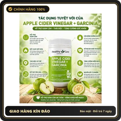 (Che Tên) Giảm Cân Giấm táo Swisse Apple Cider Vinegar 60 Viên giảm mỡ thừa giữ vóc dáng thon gọn đốt cháy mỡ thừa Hộp Trắng Kín