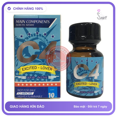 Popper C4 Xanh 10ml Mẫu Mới Chính Hãng - chai 10ml, hương dịu không nồng, hàng chuẩn nhập khẩu - giao hàng che tên kín đáo