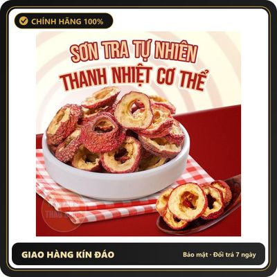 (Che Tên) Sơn tra thái lát 1kg, táo gai sấy lạnh, pha trà, detox, hỗ trợ giảm cân, thanh lọc cơ thể Hộp Trắng Kín