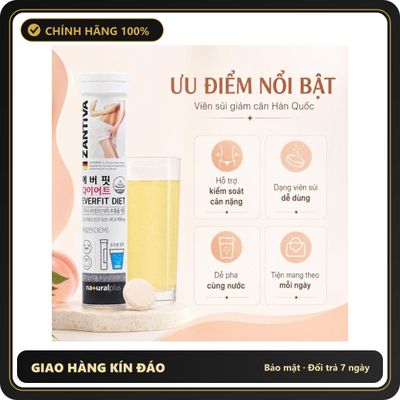 (Che Tên) Viên Sủi Giảm Cân ZANTIVA EVERFIT DIET Hàn Quốc Giảm giảm cân an toàn hiệu quả - hoanggamkorea Hộp Trắng Kín