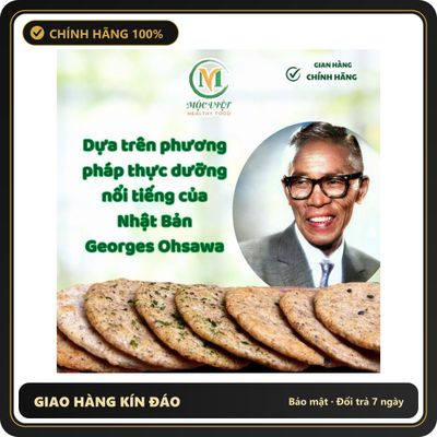 (Che Tên) COMBO 3 hộp Bánh gạo lứt hữu cơ Mộc Việt, bánh không đường dành cho người tiểu đường, giảm cân Chuẩn Auth