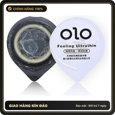 (Che Tên) Bao Cao Su Siêu Mỏng Olo 001mm Chân Thực Như Không Truyền Nhiệt, Nhiều Gel Bôi Trơn, Size 52mm Bảo Mật Tuyệt Đối