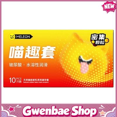 Bao cao su gân nhám Meleon Meow Fun Set - Hộp 10 cái - Gwen Shop Chính Hãng