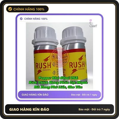 (Che Tên) Chai hít tăng khoái cảm Popper RUSH 60ml Popper khô 60ml USA, Hàng Chính Hãng,Giá Sỉ Tốt, che tên sản phẩm bảo mật kín đáo 848300 Chuẩn Auth