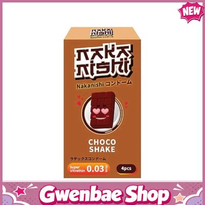 Bao cao su Nakanishi - Siêu mỏng 0.03mm - Hương chocolate - Hộp 4 cái - Gwen Shop Chính Hãng