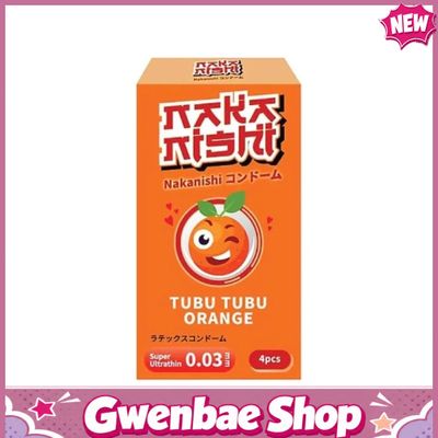 Bao cao su Nakanishi - Siêu mỏng 0.03mm - Hương cam - Hộp 4 cái - Gwen Shop Chính Hãng