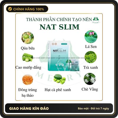 (Che Tên) Giảm Cân NAT SLIM Chính Hãng Vicicorp MERRY STORE Giúp Giảm Cân An Toàn Hiệu Qủa giảm 2-3 Kg Sau 15 Ngày Sử Dụng Cao Cấp Bảo Đảm