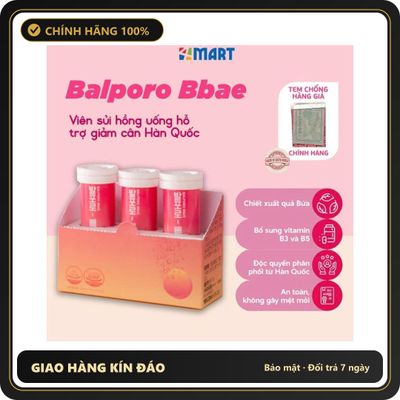 (Che Tên) Viên sủi uống hỗ trợ giảm cân hiệu quả chính hãng Balporo BBae Hàn Quốc 1 hộp 3 lọ 10 viên. Giao Nhanh Toàn Quốc