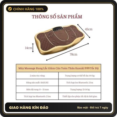 (Che Tên) MÁY RUNG LẮC GIẢM CÂN KAXUKI 999 CẤP ĐỘ PRO MAX, CÓ NGHE NHẠC BLUETOOTH Bảo Mật Tuyệt Đối