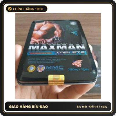 (Che Tên) combo 2 MaxMan 3800mg Giao Nhanh Toàn Quốc - hàng chuẩn nguồn gốc rõ ràng, hạn dùng in rõ trên hộp, đóng gói kín đáo