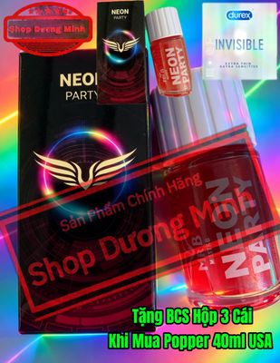 Mua Popper Neon Party 40ml USA, Hàng Chính Hãng, Cực Mạnh, Tặng Kèm BCS Durex Hộp 3 Cái,Giá Tốt 
