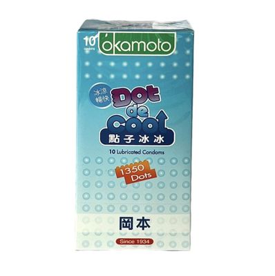 Dòng Cao Cấp Chính Hãng - Bao Su Cao Cấp Okamoto Dot De Cool. Gai Lạnh Kéo Dài Thời Gian Hộp 10 Cái 10 blue - ôm sát cảm