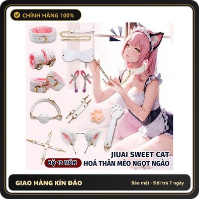 Bộ Jiuai Sweet Cat 12 món chính hãng - rung êm không tiếng động, chất liệu an toàn cho da, dễ vệ sinh - giao hàng che tên kín đáo