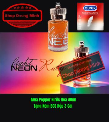 Popper Neon Nước hoa 40ml, Hàng Chính Hãng,  Hít Cực Sướng, Kèm BCS Khi Mua 