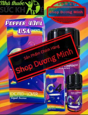 Popper C4 40ml USA, Hàng Chính Hãng,Hít Cực Sướng, Tặng Kèm Popper 10ml USA Và Bao Durex 