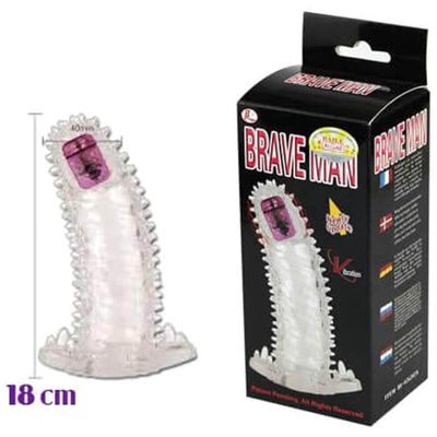 Hàng Chuẩn Nhập Khẩu - Bao Su Cấp Đôn Dên Cao Cấp Brave Man Gai Rung Đầu 18 cm - ôm sát cảm giác thật, giao hàng kín đáo