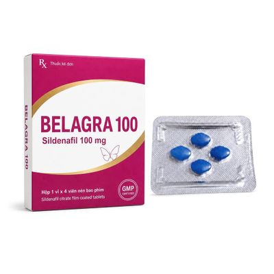 Hàng Nội Địa Cao Cấp - Viên hỗ trợ tăng cường sinh lý nam Belagra 100 4 Viên Sildenafil 100 mg - hàng nhập khẩu, dùng th