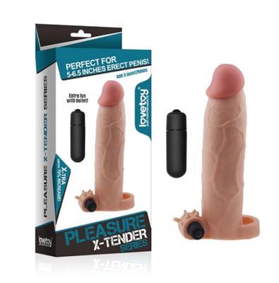 Sản Phẩm Chính Hãng Loại 1 - Bao Su Cao Cấp Đôn Dên 7cm Cao Cấp Rung Lovetoy Pleasure X-Tender Series 666 - ôm sát cảm g