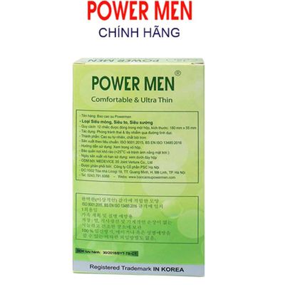 Hàng Chuẩn Nhập Khẩu - Bao Su Cao Cấp Size Lớn 55mm Power Men Comfortable Ultra Thin Powermen 12 chiếc - ôm sát cảm giác