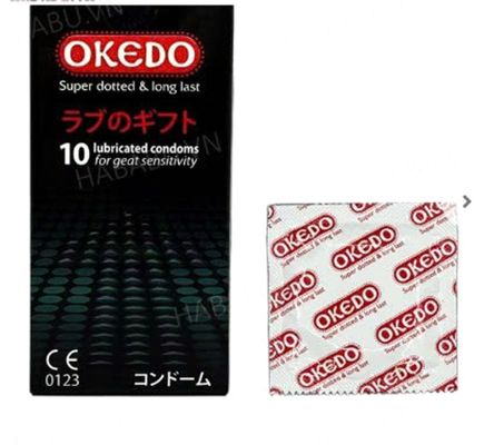 Phiên Bản Chính Hãng - Bao Su Cao Cấp Okedo Super Dotted & Long Last hộp 10 chiếc kéo dài thời gian - ôm sát cảm giác th