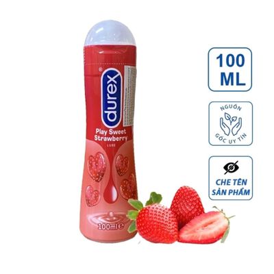 Sản Phẩm Chính Hãng Loại 1 - Dung Dịch Bôi Trơn Hương Dâu Durex Play Strawberry - Thái Lan 100ml - dịu nhẹ, không gây kh