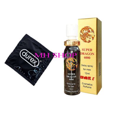Bản Nhập Khẩu Cao Cấp - Combo kéo dài cao cấp Bao Su durex 1 chiếc perfoma tặng kèm lọ xịt đức sp dragon SUPER DRAGON 60