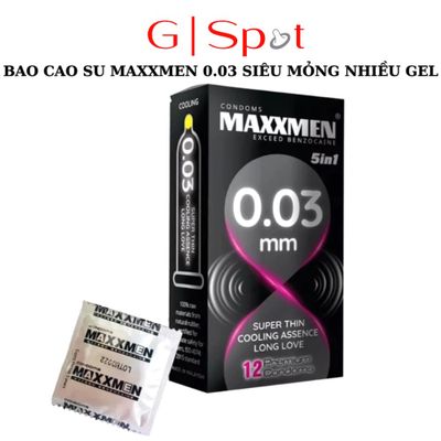 Sản Phẩm Chính Hãng Loại 1 - Bao Su Cao Cấp 49mm Maxxmen 003 5in1, Size Nhỏ Siêu Mỏng Chống Xuất Tinh Sớm Kéo Dài Thời G