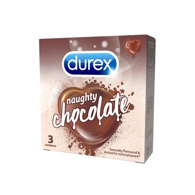 Hàng Chuẩn Nhập Khẩu - Bao Su Cao Cấp Durex Naughty Chocolate Hộp 3 Cái 3 - ôm sát cảm giác thật, giao hàng kín đáo