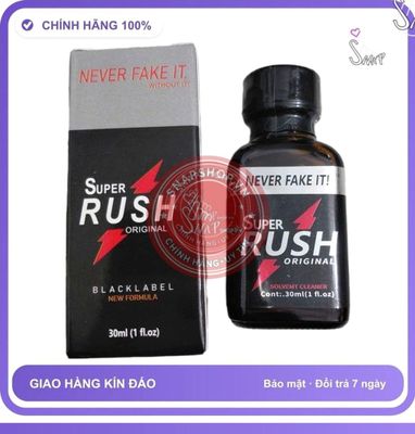 Phiên Bản Chính Hãng - Bản Nhập Khẩu Cao Cấp - Dung Dịch Hít Thư Giãn Super Rush Original Black Label Never Fake It 30ml