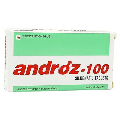 Hàng Chuẩn Nhập Khẩu - Viên Hỗ Trợ Phái Mạnh Androz 100 Sildenafil Tablets 1 BLISTER STRIP OF 4 TABLETS EACH - hàng nhập