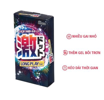 Bản Nhập Khẩu Cao Cấp - Bao Su Cao Cấp Nhật Bản Jex Long Play 8s 120mm - ôm sát cảm giác thật, giao hàng kín đáo