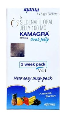 Sản Phẩm Chính Hãng Loại 1 - Kẹo Dẻo hỗ trợ sinh lực nam giới KAMAGA 100mg Oral Jelly Vol I Hộp 7 gói thạch ajanta, giao