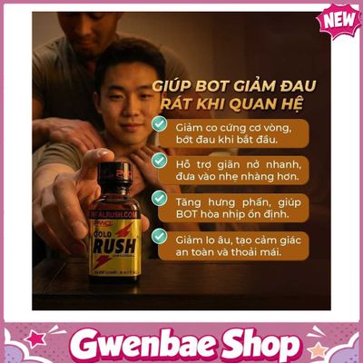 Chai Hít Tăng Khoái Cảm Bao Phê Kích Thích tăng khoái cảm Popper PWD USA Gold Rush Original - Chai 30ml - Gwenshop Chính Hãng